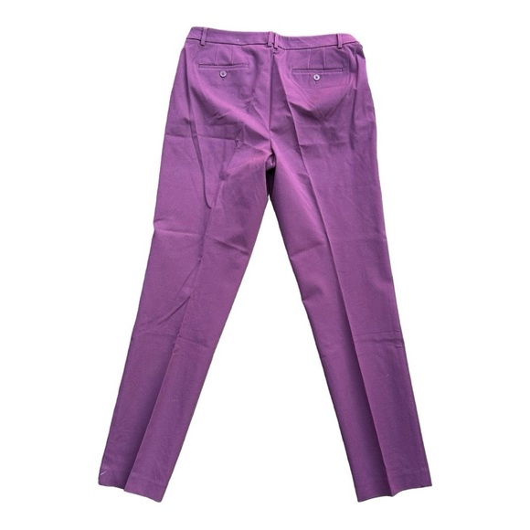 Talbots HIGH-WAIST STRAIGHT-LEG PANT Size 14 Long Wine Color - Picture 2 of 4